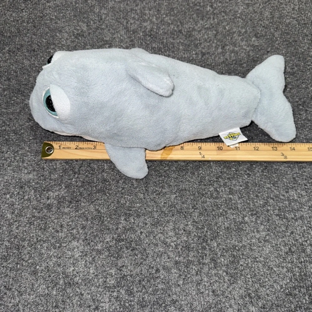 The Petting Zoo Dolphin Hand Puppet Plush Gray Big Eyes Stuffed Animal 2008